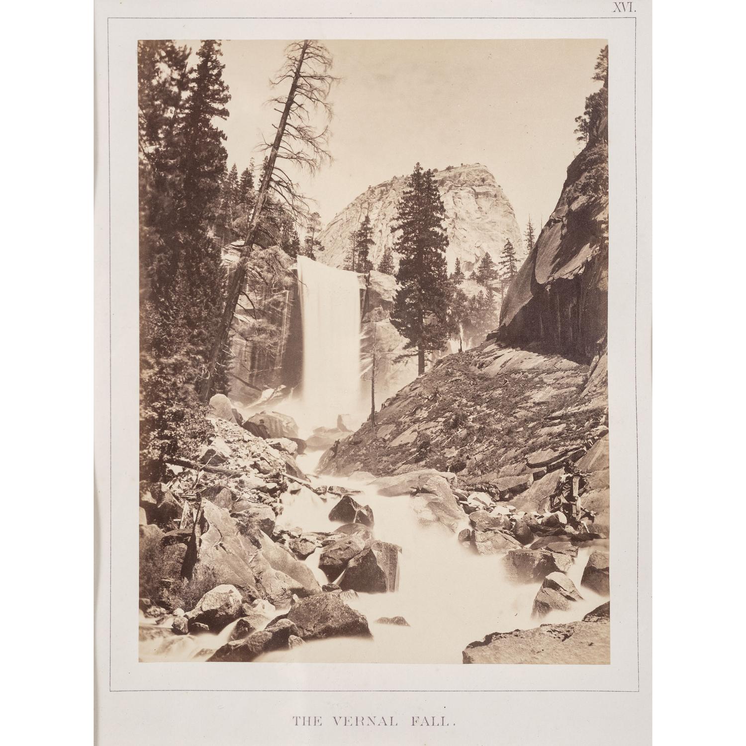 [WESTERN AMERICANA]. WATKINS, Carleton, photographer. A group of 2 albumen photographs of the Yosemite Valley, California. [Sacramento, California, 1868].