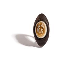 A Roman Agate and Silver Finger Ring with the Goddess Minerva