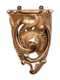 A Pair of Northern European Giltwood Wall Brackets