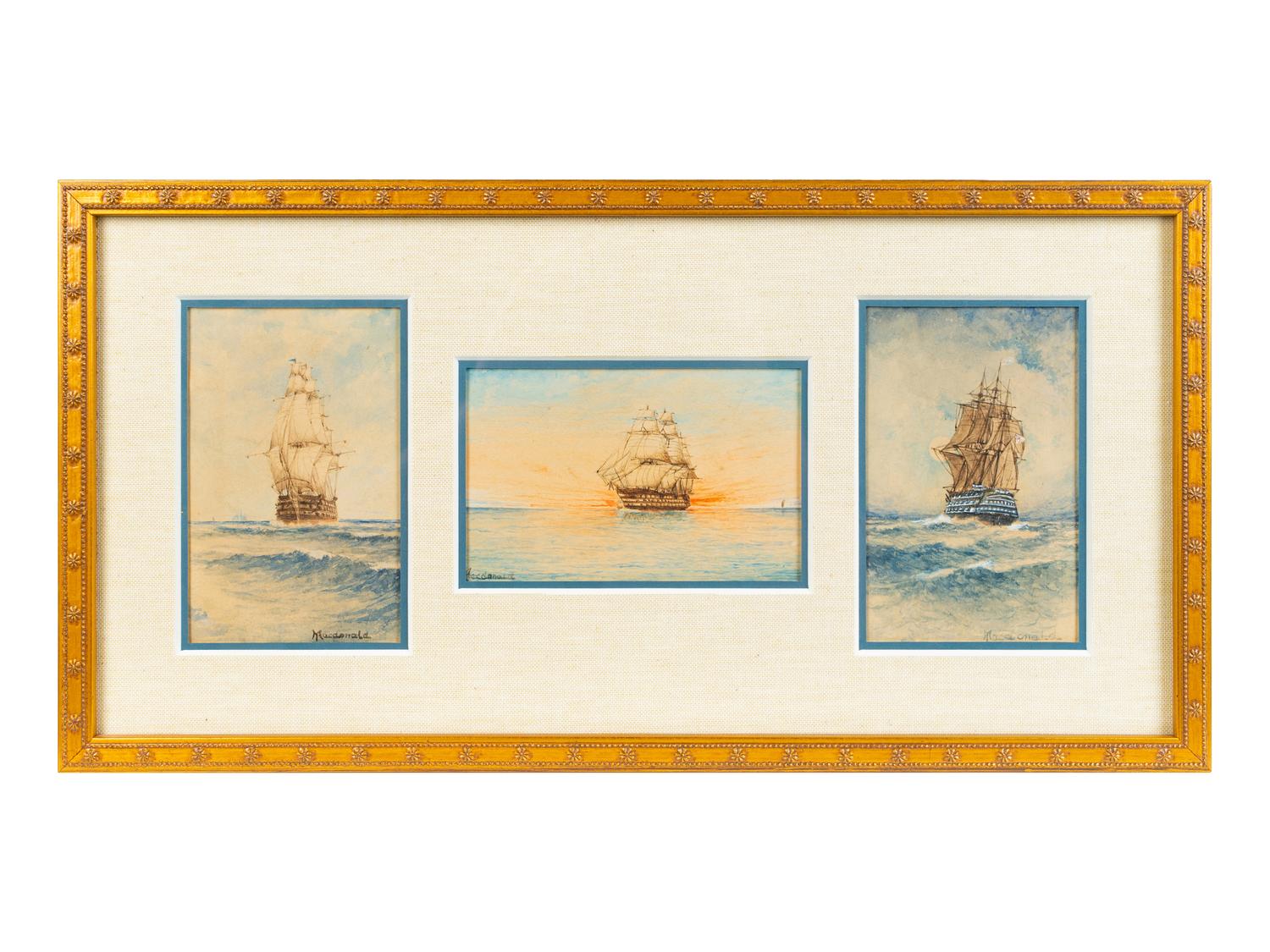 A Collection of Miniature American Nautical Watercolors — 20TH CENTURY