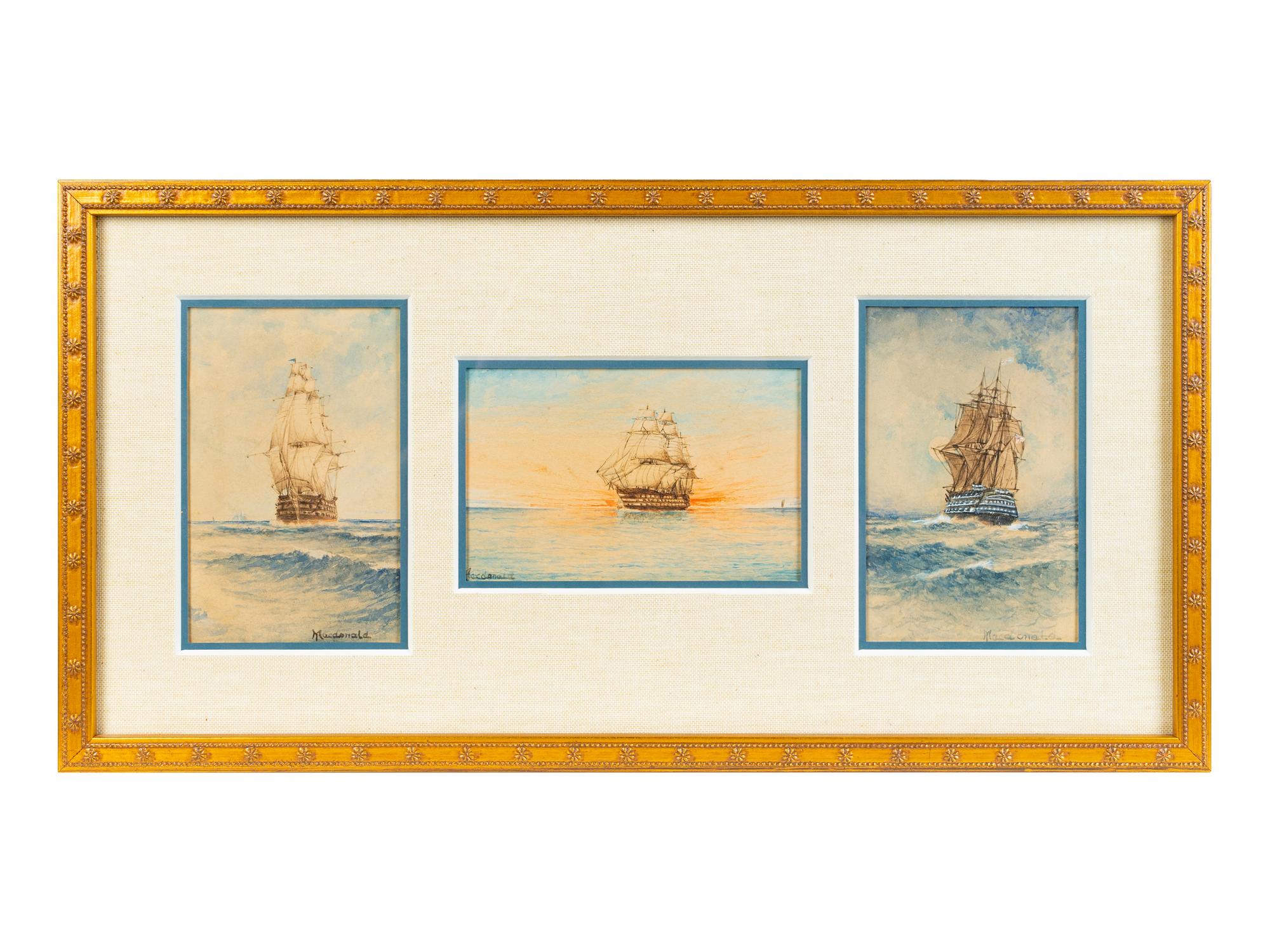 A Collection of Miniature American Nautical Watercolors — 20TH CENTURY