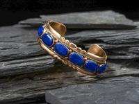 14K Gold and Lapis Cuff Bracelet
