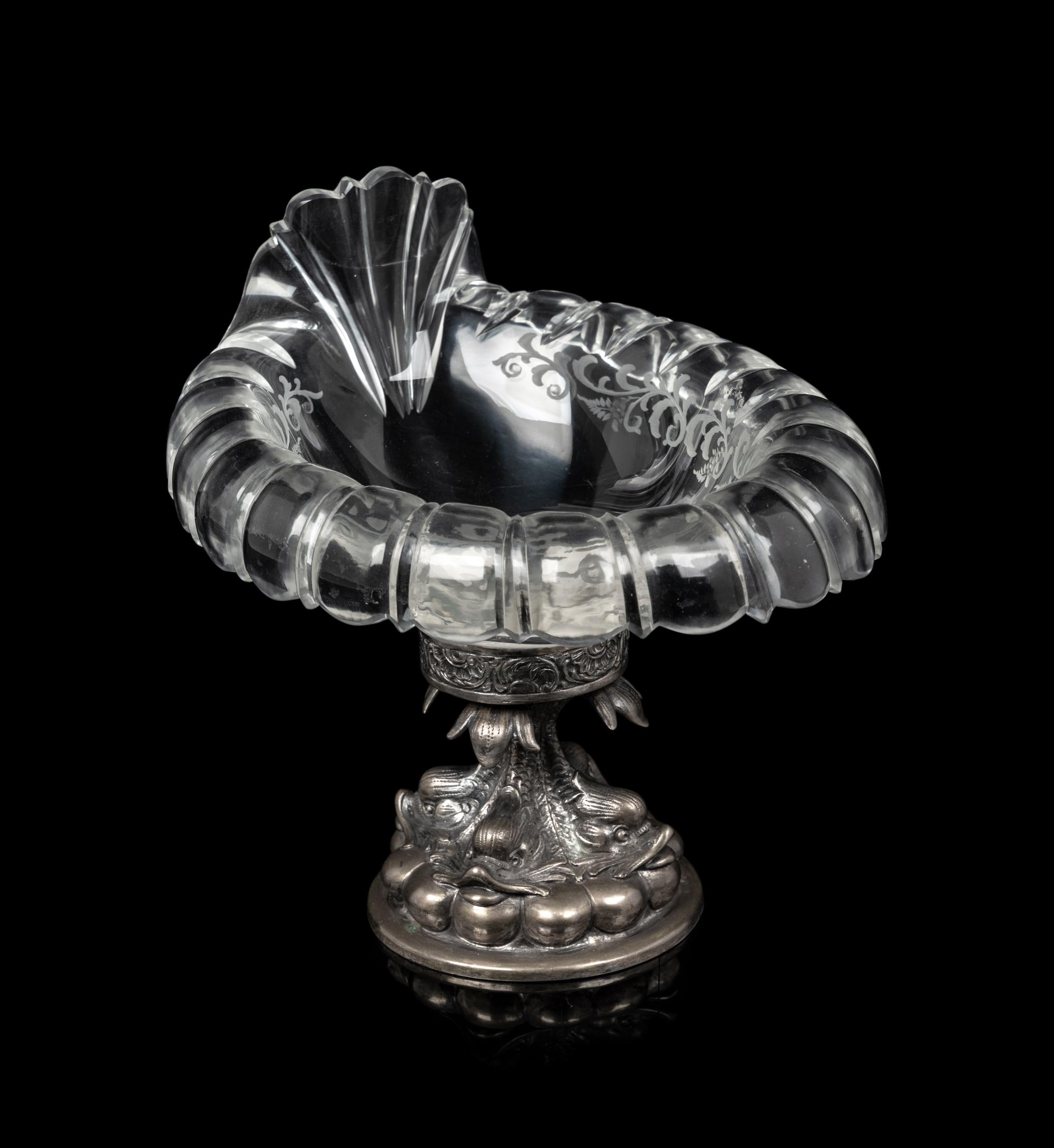A Pair of German Silver Mounted Glass Bowls