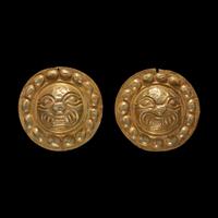 A Pair of Nariño Gold Ear Ornaments