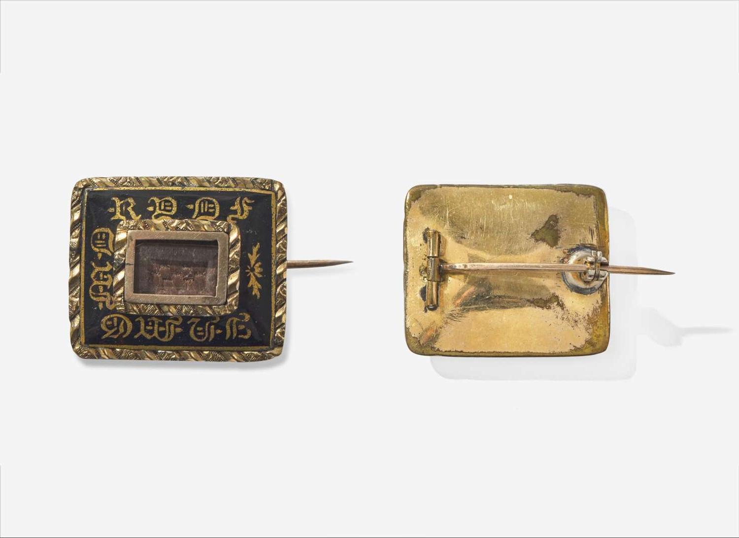 A collection of seven pieces of mourning jewelry, 18th and 19th century