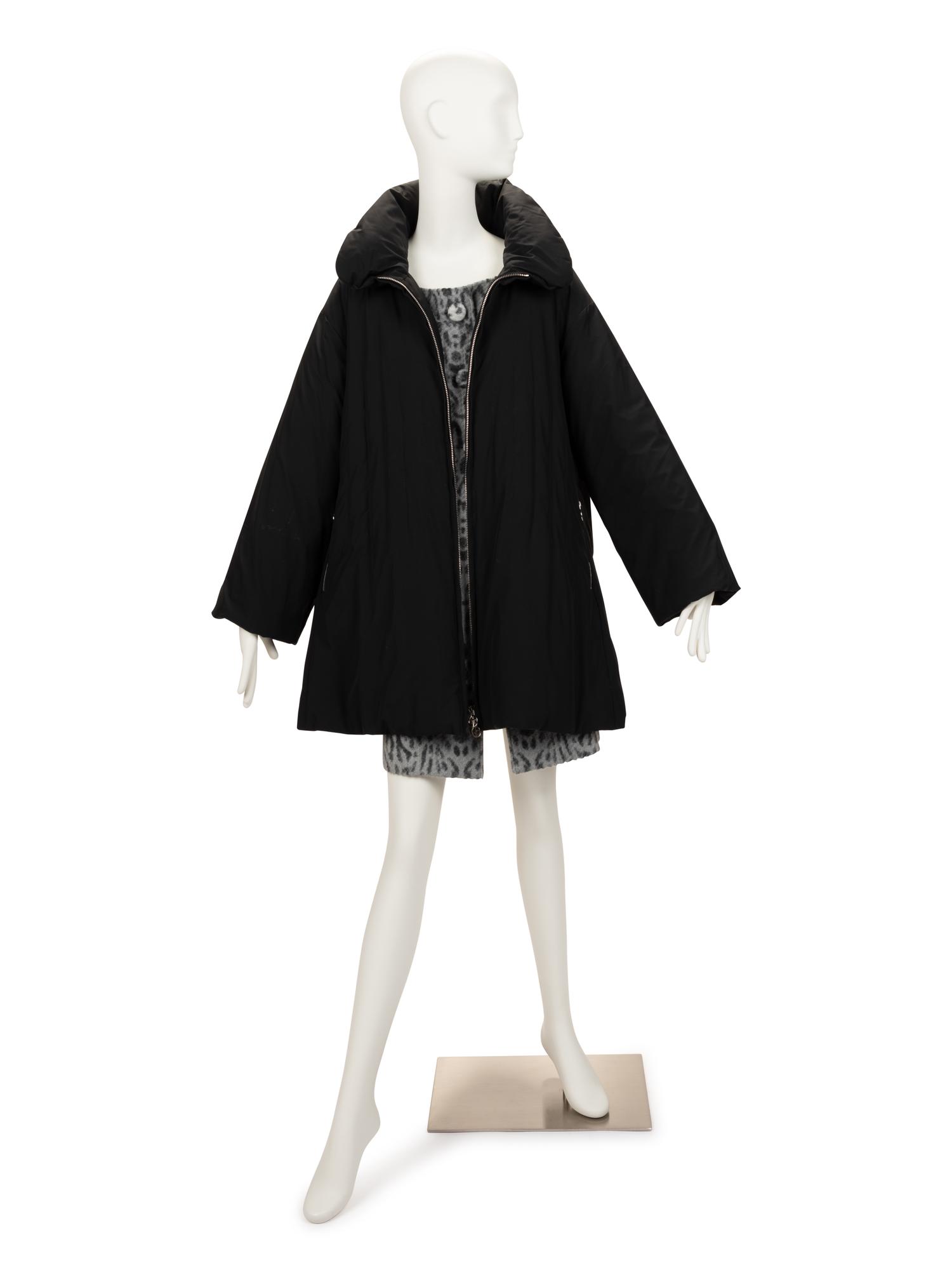 Giorgio Armani Black Nylon Puffer Coat, 2000-10s