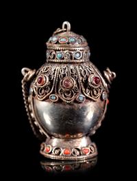 Three Tibetan Silver Snuff Bottles