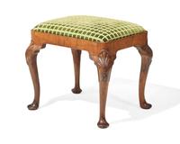 A George II style mahogany stool, probably 19th century