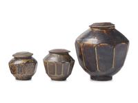 Three Korean Provincial Glazed Covered Jars 高麗醬釉罐三件