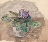 Still Life with African Violets