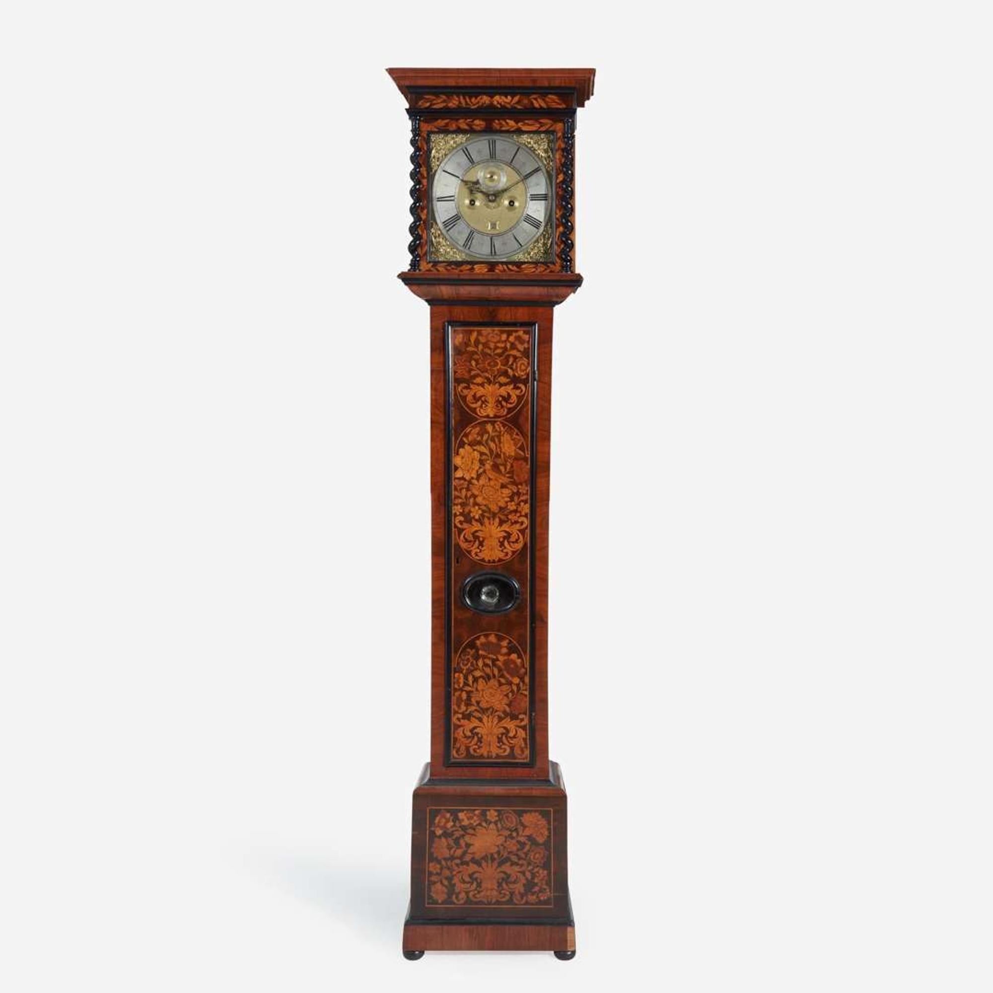A William & Mary Walnut and Fruitwood Marquetry Tall Case Clock John Ebsworth, London, circa 1690
