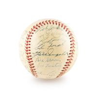 A 1955 New York Yankees Team Signed Autograph Baseball Including Mickey Mantle (Beckett Authentication Services) - 30 Signatures