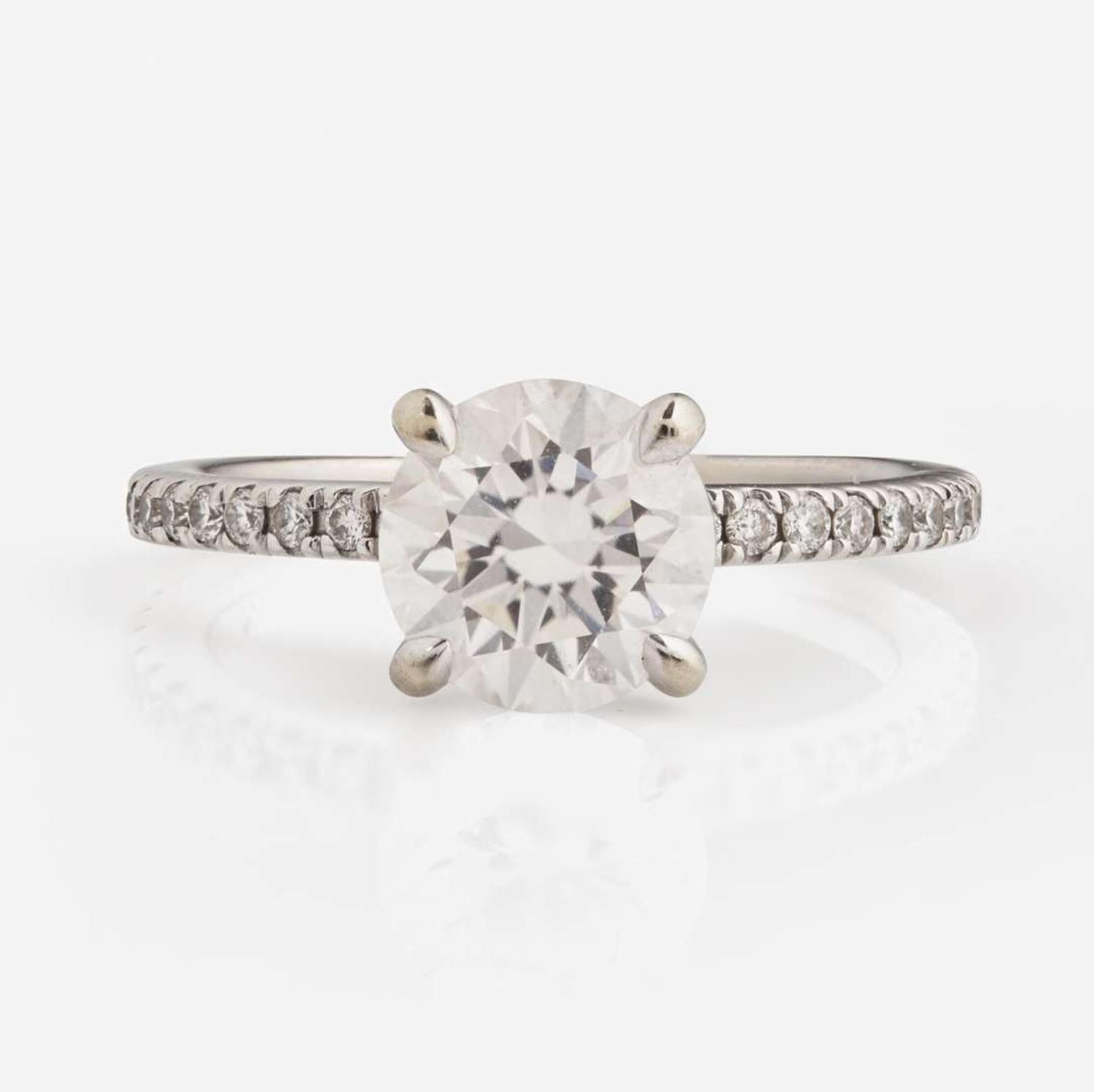 An 18K White Gold and Diamond Ring 1.25 Carat Colorless (D) Internally Flawless (IF) Round Brilliant Diamond, GIA Certified