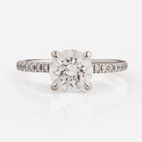 An 18K White Gold and Diamond Ring 1.25 Carat Colorless (D) Internally Flawless (IF) Round Brilliant Diamond, GIA Certified