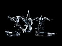 A Group of Five Steuben Glass Figures of Birds
