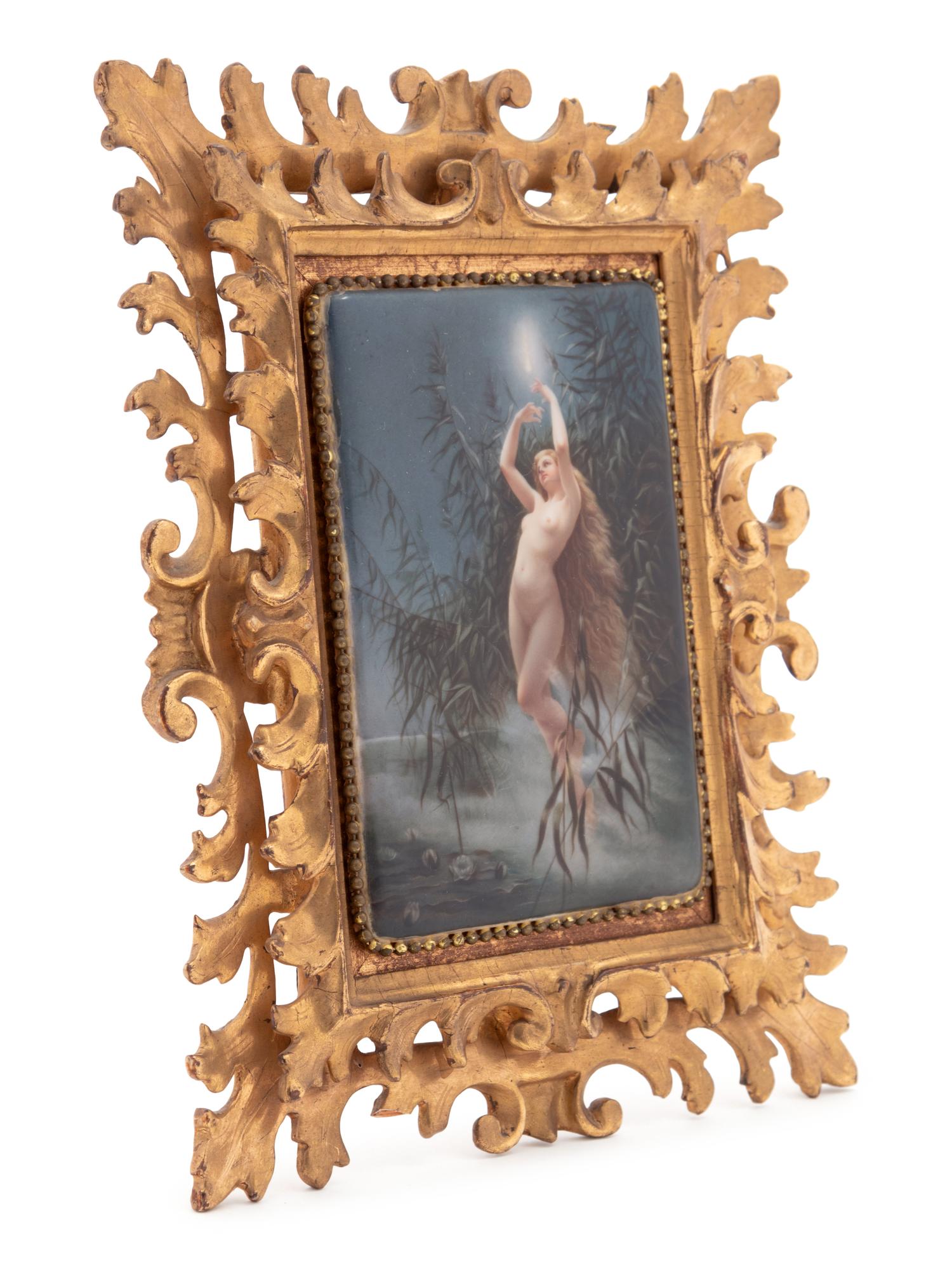 A Hutschenreuther Porcelain Plaque in a Giltwood Frame
