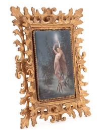 A Hutschenreuther Porcelain Plaque in a Giltwood Frame