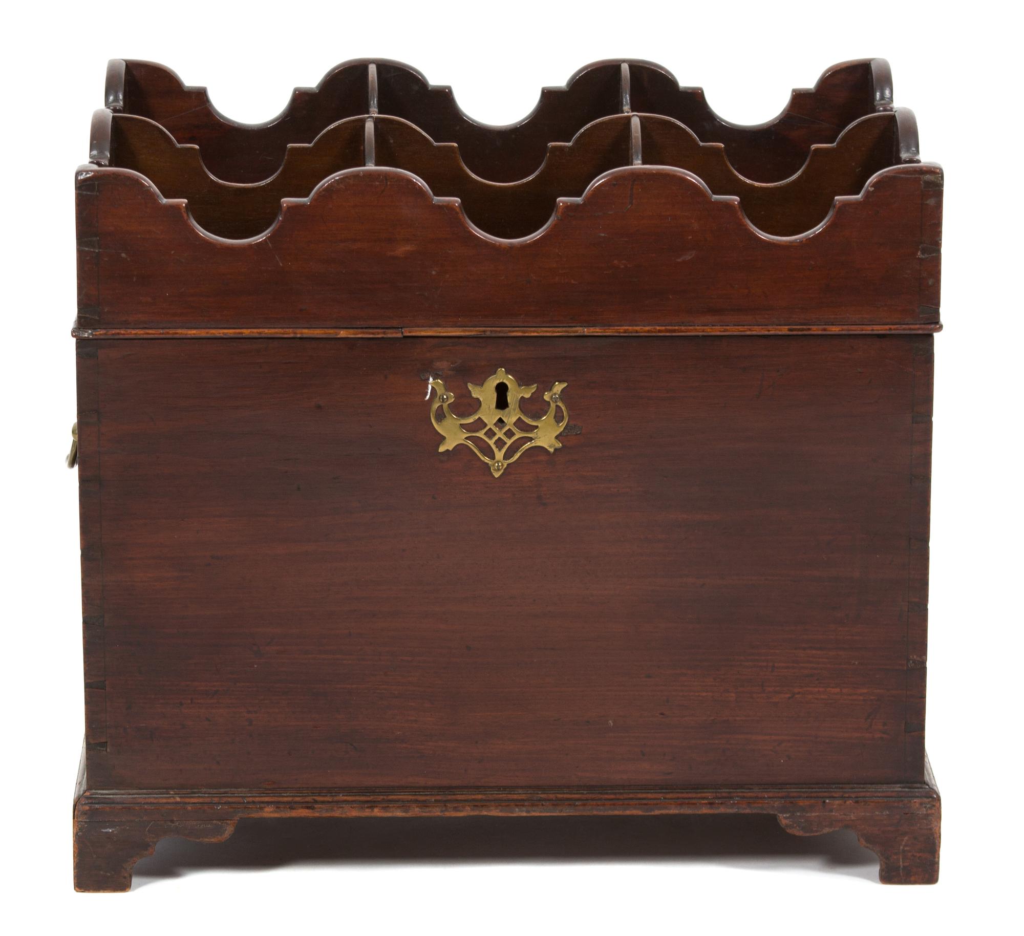 A George III Style Mahogany Box-Form Cellarette Height 17 x width 19 1/2 x depth 13 1/4 inches. — 19TH CENTURY