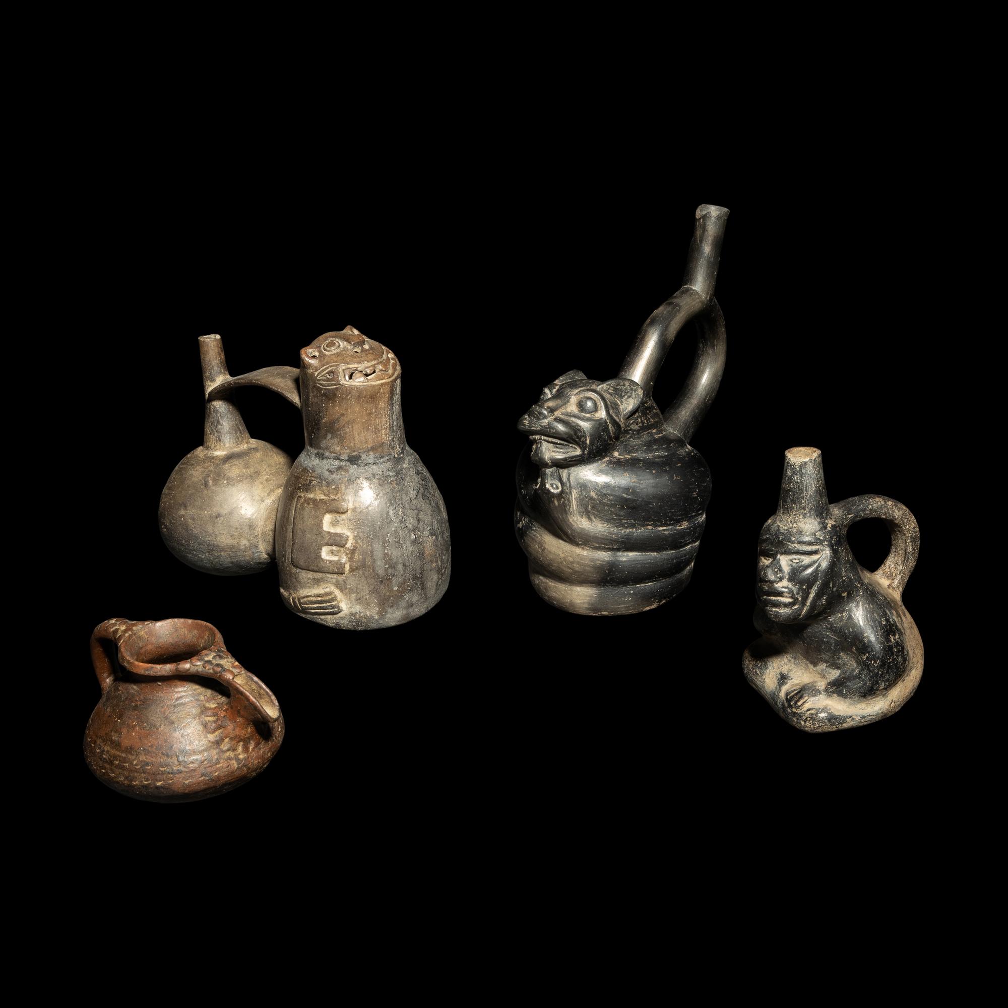 A Group of 3 Pre-Columbian Terracotta Vessels and 1 Terracotta Vessel