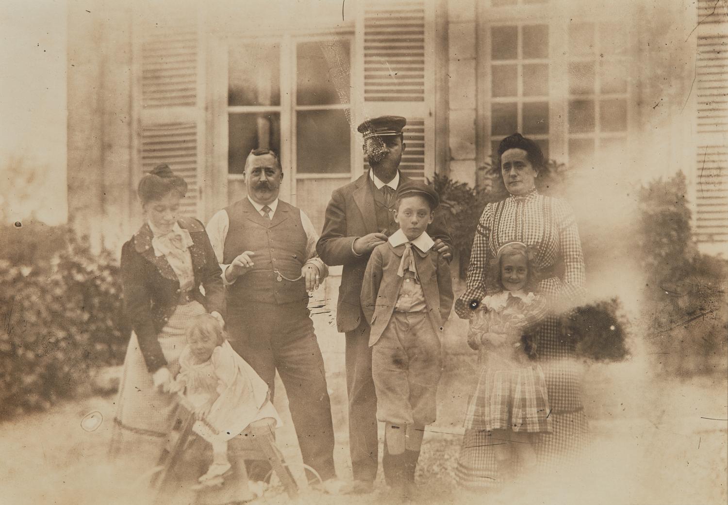Jacques-Henri Lartigue (1894-1986) First Photo - Aunt Yéyé, My little Cousin Dédé, Uncle Auguste, Daddy, Zissou, Mummy and Marcelle, Pont de l'Arche, 1902