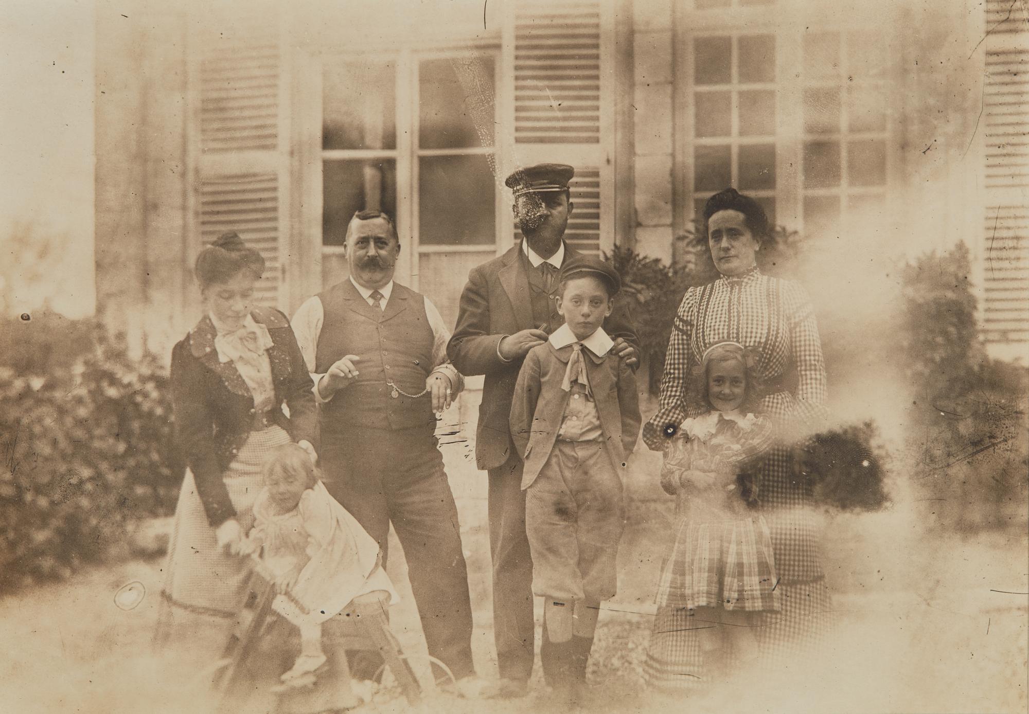 Jacques-Henri Lartigue (1894-1986) First Photo - Aunt Yéyé, My little Cousin Dédé, Uncle Auguste, Daddy, Zissou, Mummy and Marcelle, Pont de l'Arche, 1902