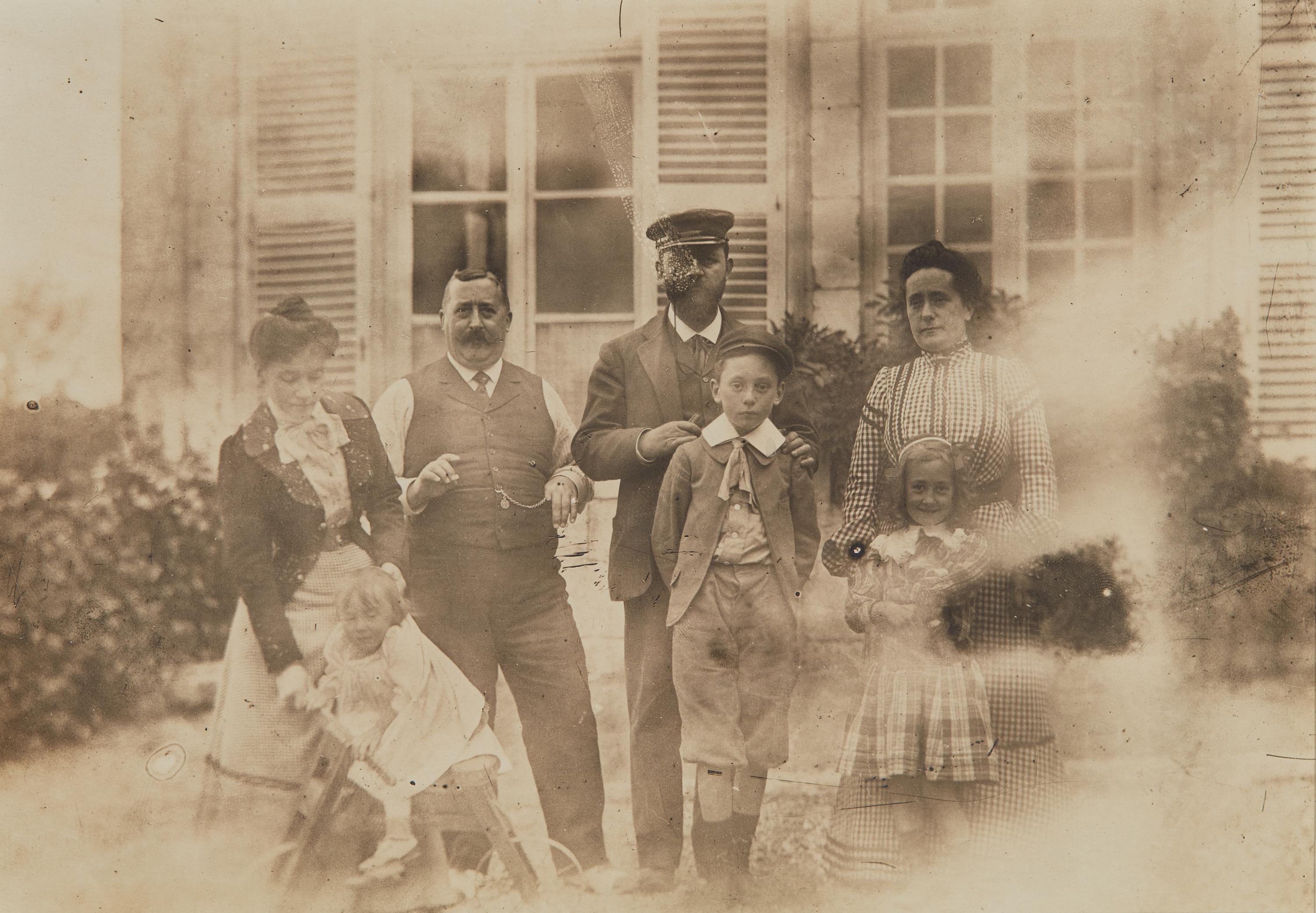 Jacques-Henri Lartigue (1894-1986) First Photo - Aunt Yéyé, My little Cousin Dédé, Uncle Auguste, Daddy, Zissou, Mummy and Marcelle, Pont de l'Arche, 1902