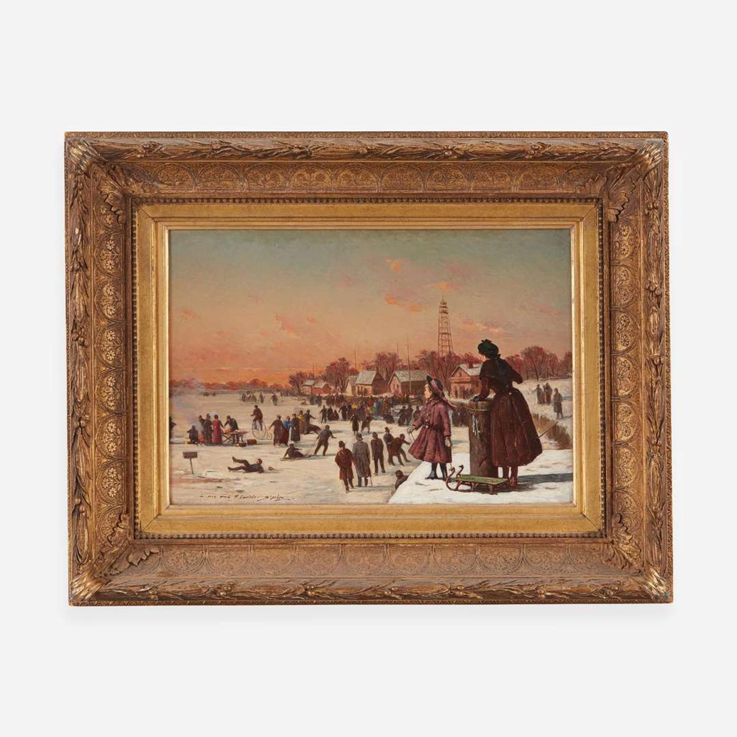 Salvador Mège (French, 1854-N/A) Skating on the Schuylkill River
