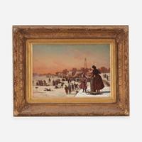 Salvador Mège (French, 1854-N/A) Skating on the Schuylkill River