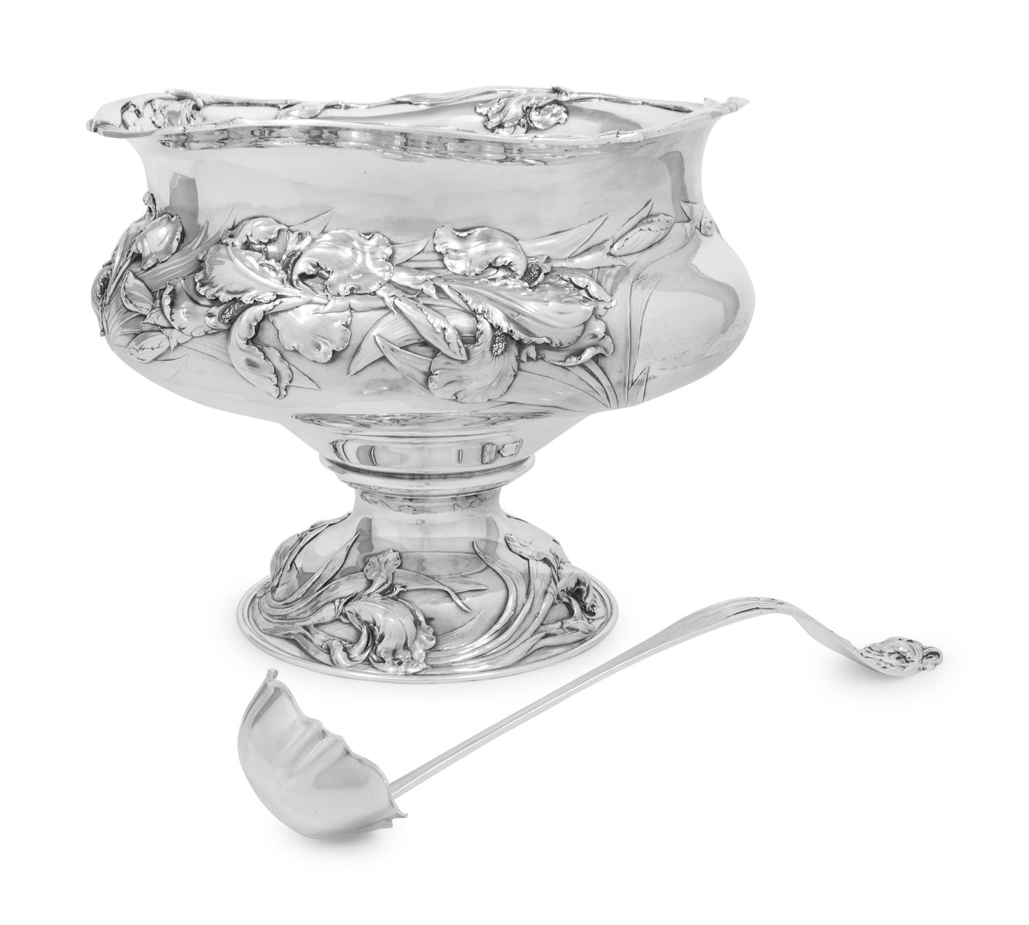 A Large Reed & Barton Silver Punch Bowl and Ladle