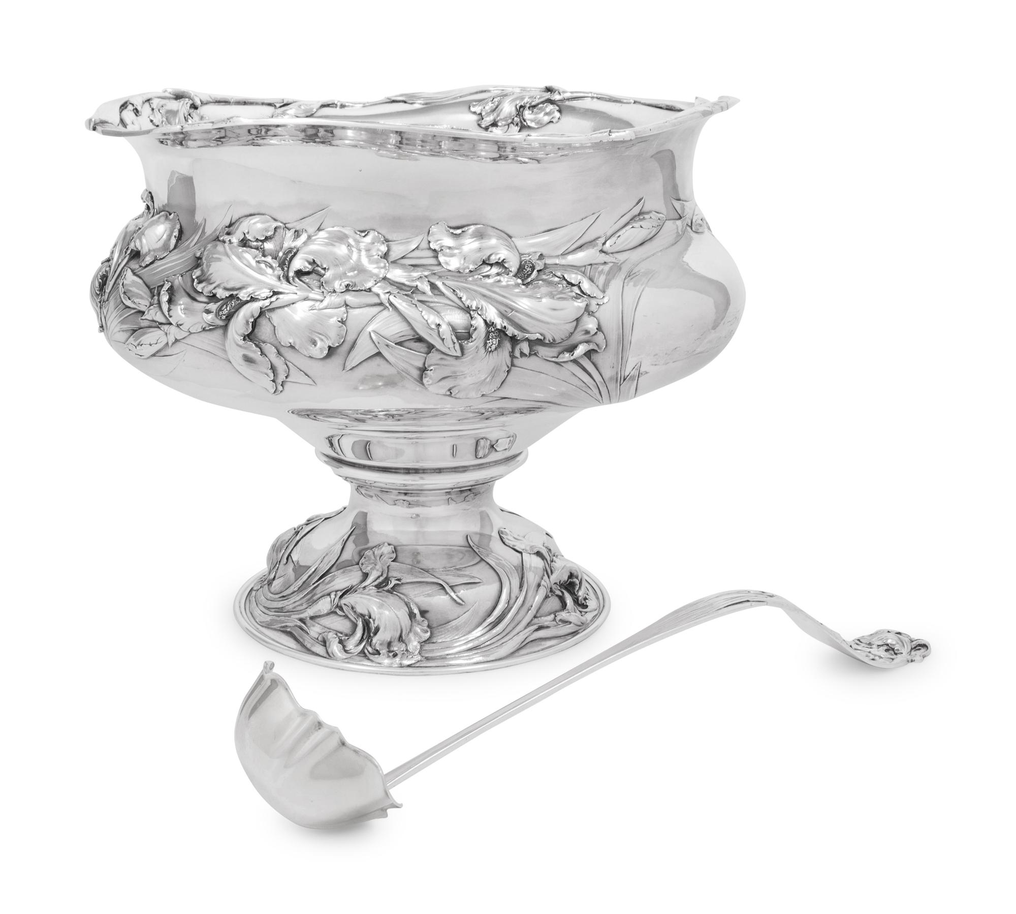 A Large Reed & Barton Silver Punch Bowl and Ladle