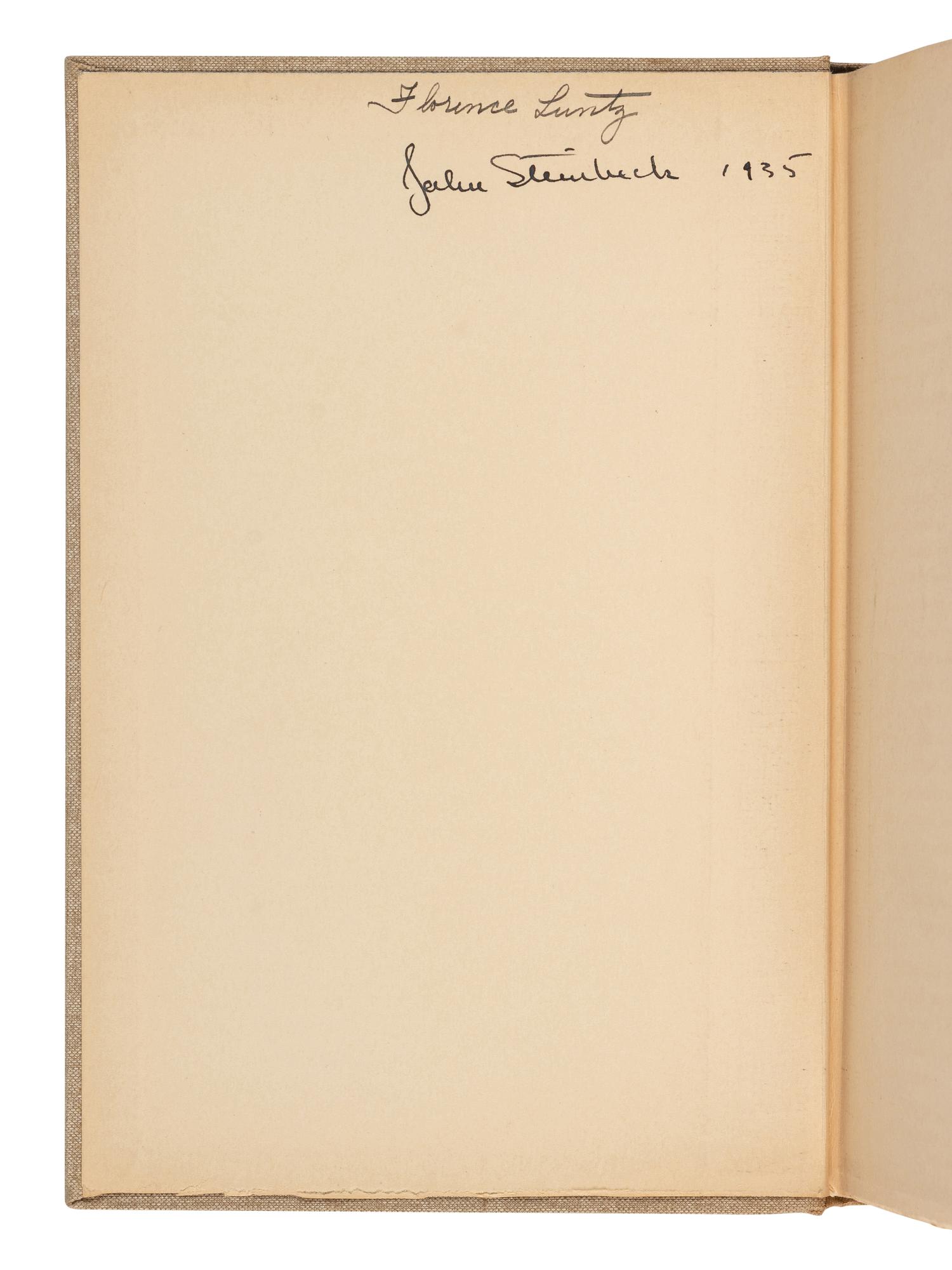 STEINBECK, John (1902-1968). Tortilla Flat . New York: Covici-Friede, 1935.