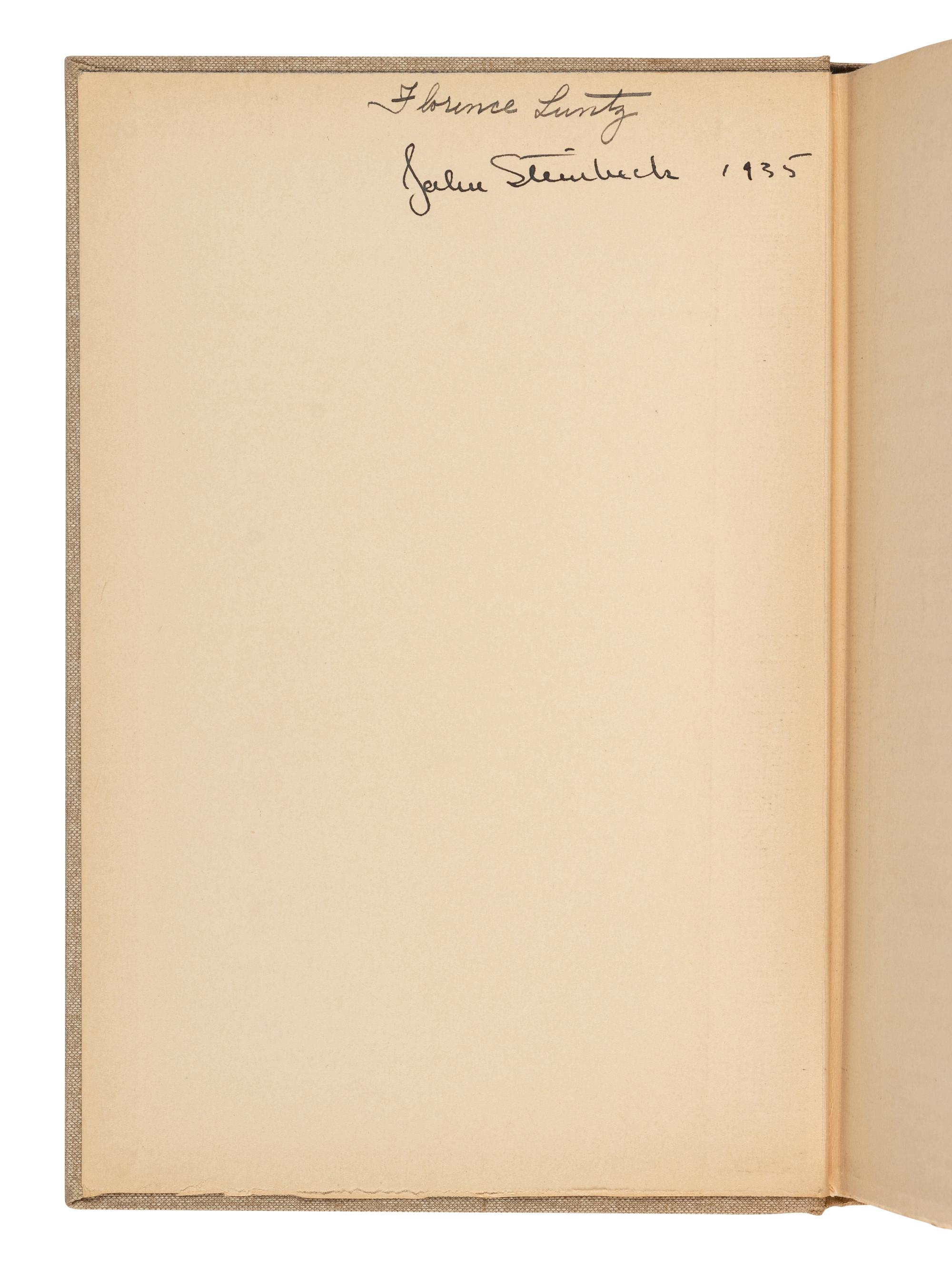 STEINBECK, John (1902-1968). Tortilla Flat . New York: Covici-Friede, 1935.