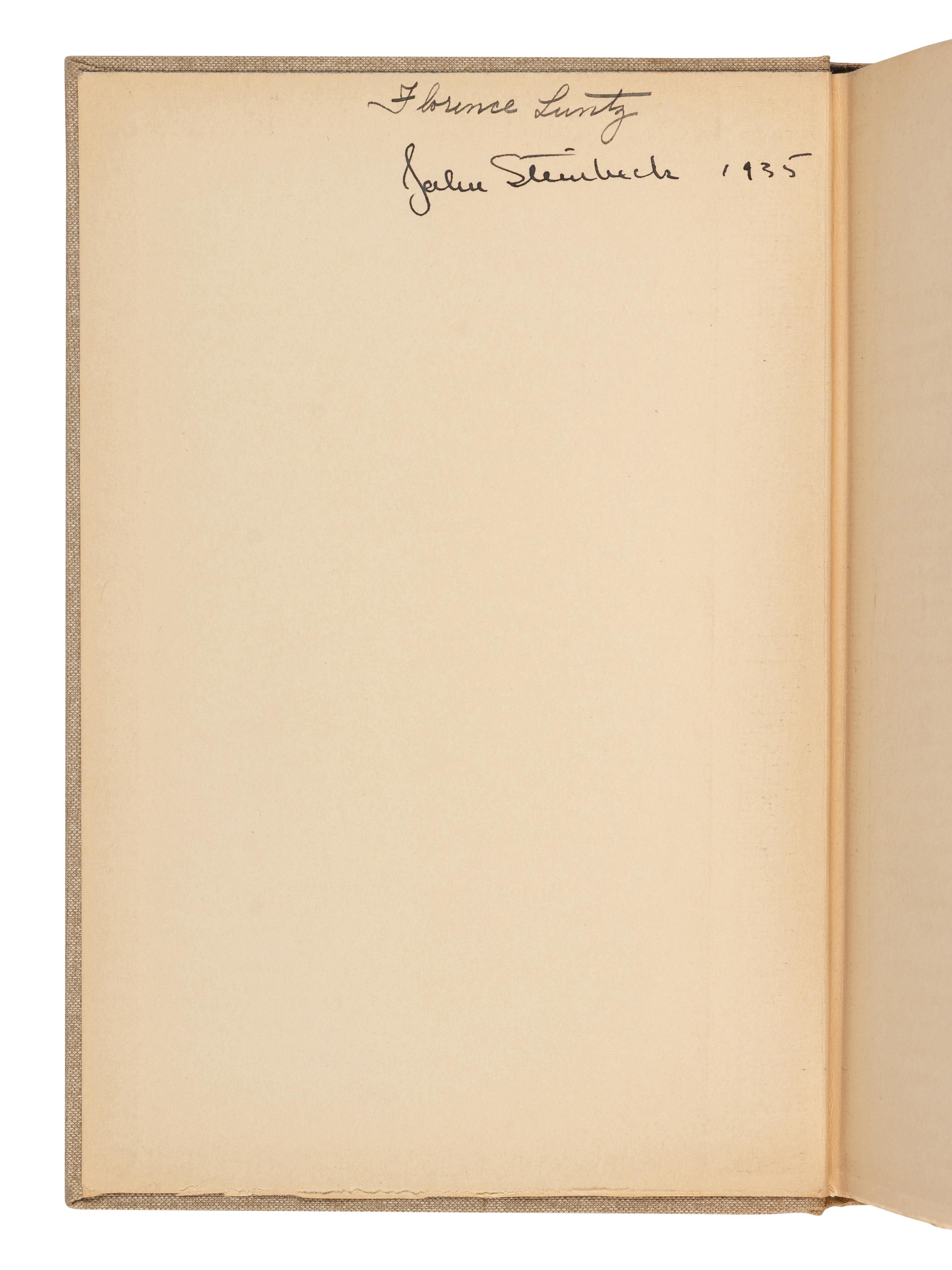 STEINBECK, John (1902-1968). Tortilla Flat . New York: Covici-Friede, 1935.