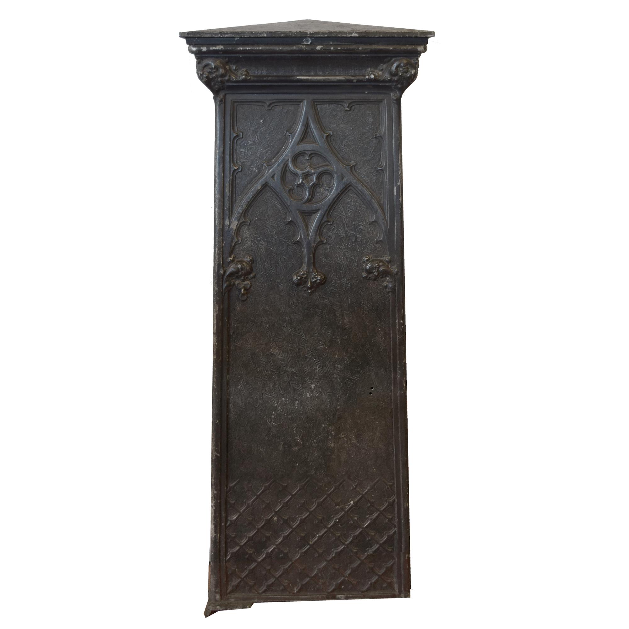A Cast Aluminum Newel Post manufactured by the Winslow Brother's Foundry for the Isabella Building, Chicago, IL. 21.25" W x 11.5" D x 5 — United States, Circa 1893