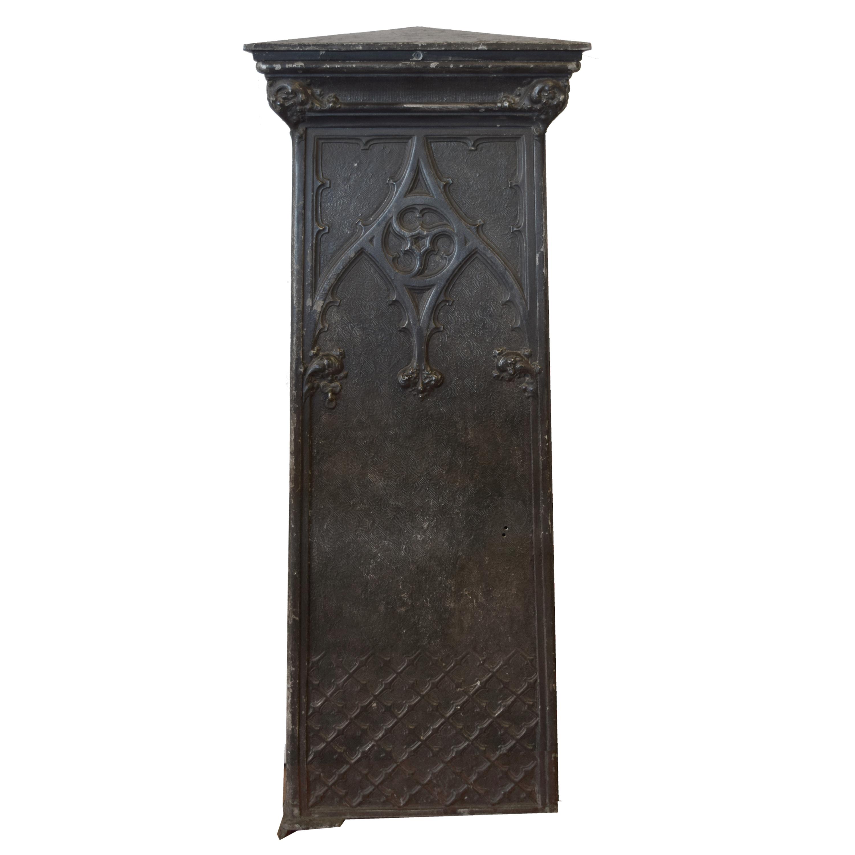 A Cast Aluminum Newel Post manufactured by the Winslow Brother's Foundry for the Isabella Building, Chicago, IL. 21.25" W x 11.5" D x 5 — United States, Circa 1893