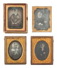 [EARLY PHOTOGRAPHY]. 12 quarter plate daguerreotypes of women wearing bonnets or hats.