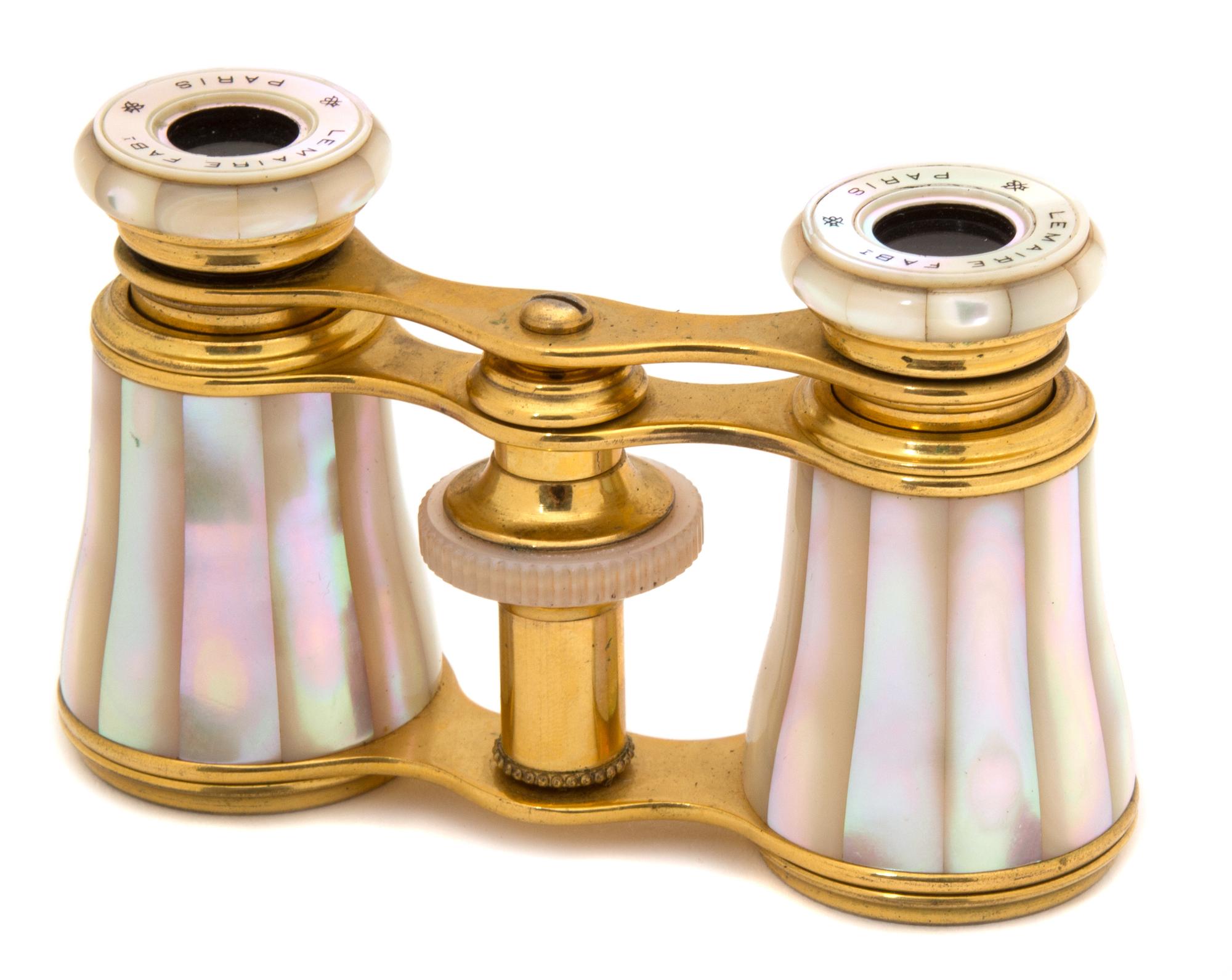 A Pair of Le Maire Fabi Mother-of-Pearl and Brass Opera Glasses — PARIS, 20TH CENTURY