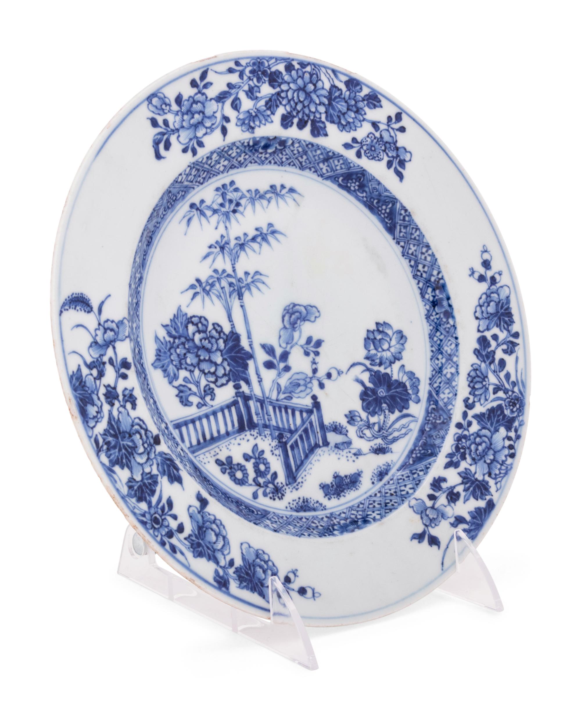 Four Chinese Blue and White Porcelain Plates