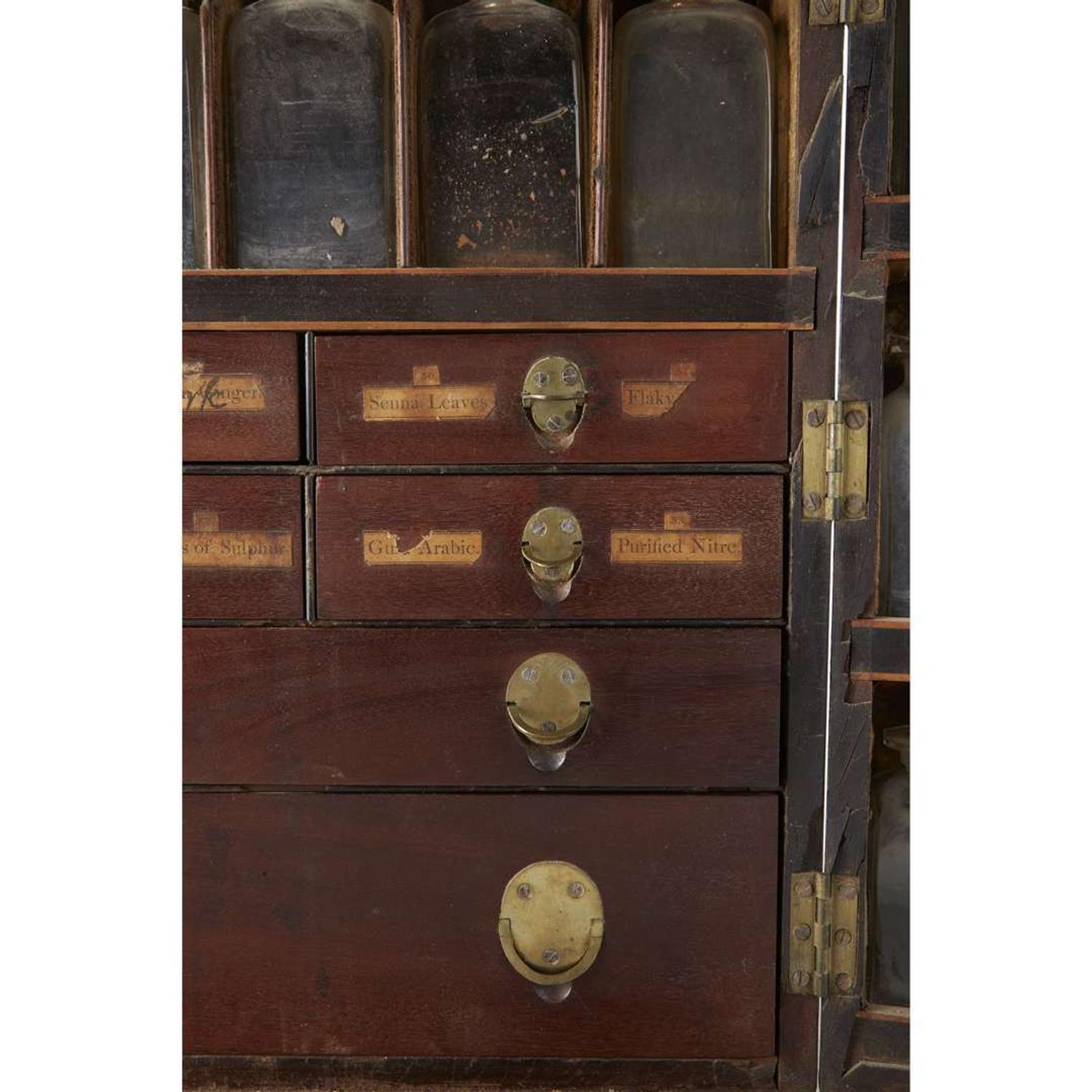 Mahogany medicine chest Reece & Co., London, England, early 19th century