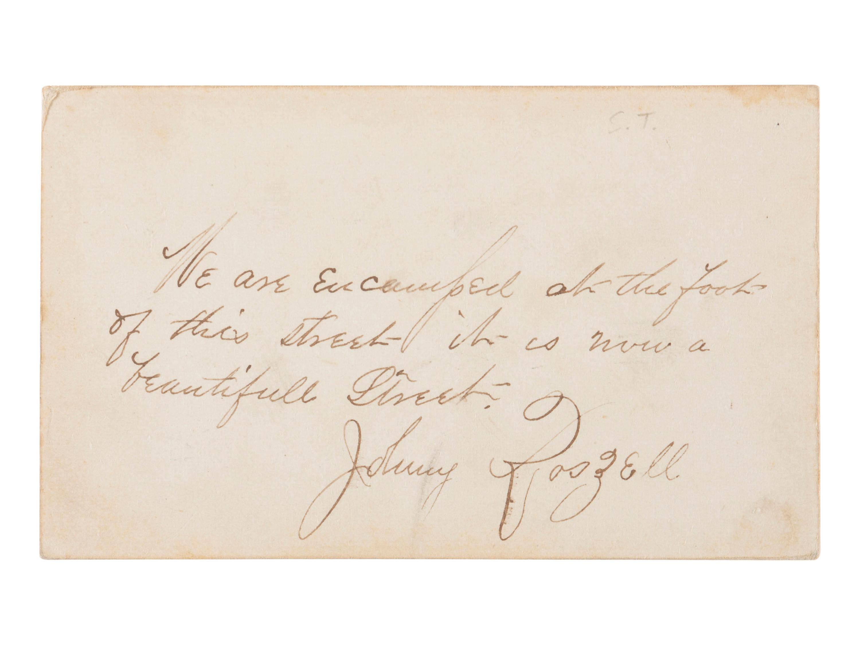 [CIVIL WAR]. CDV of Thibodaux, LA, street view inscribed by 16th Indiana Infantry Private John Roszell. 24 April 1865.