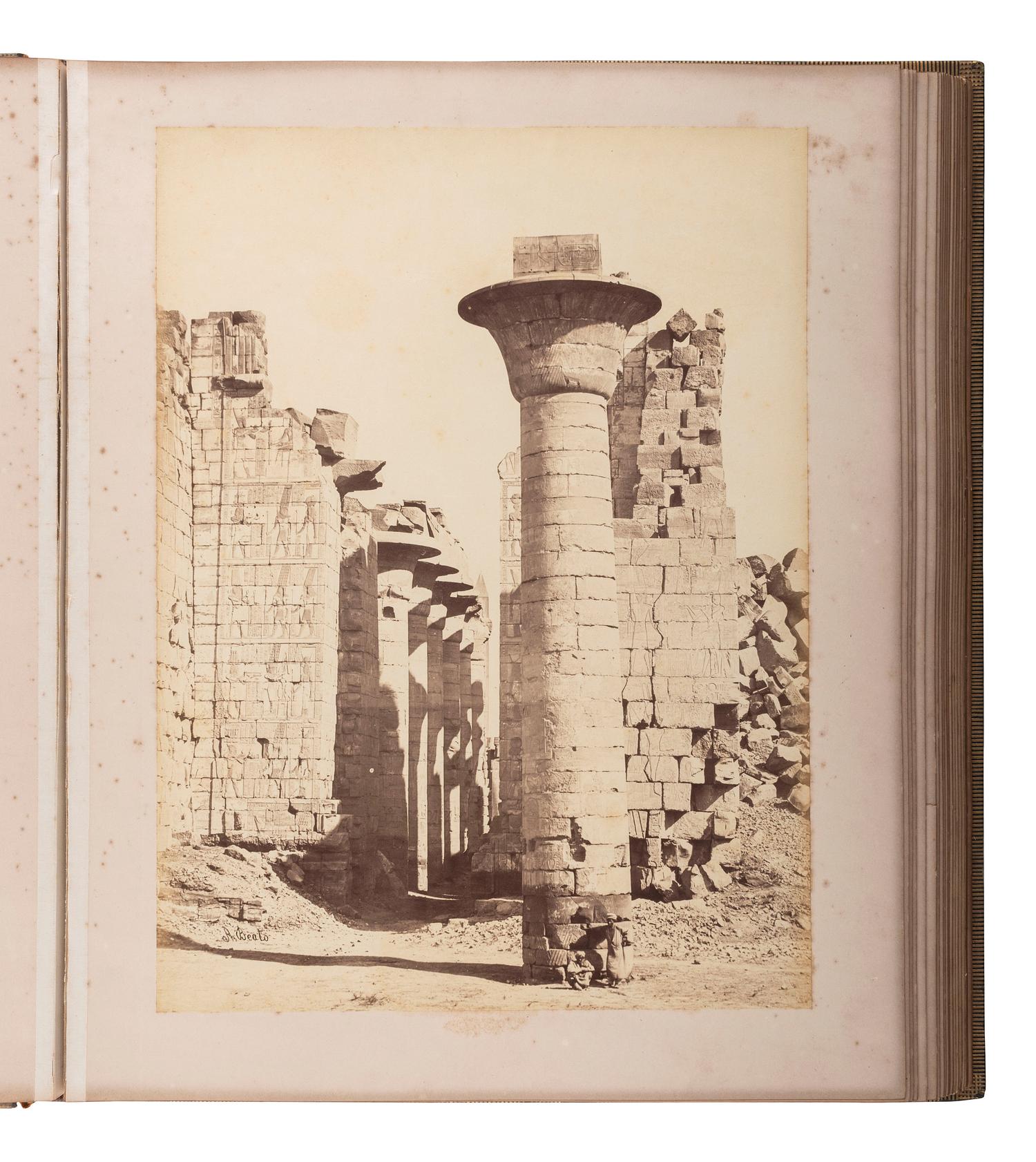 [EARLY PHOTOGRAPHY]. BEATO, Antonio (1835-1906). Album containing 29 photographs of Egypt.