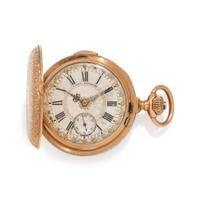 LOUIS AUDEMARS, 18K YELLOW GOLD MINUTE REPEATER HUNTER CASE POCKET WATCH