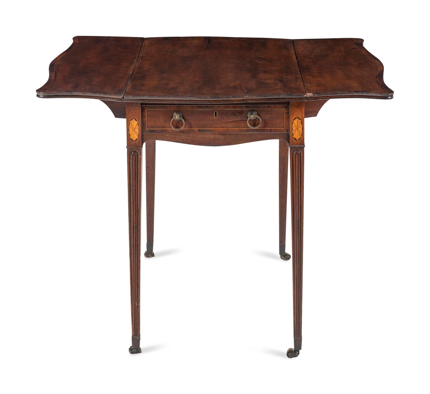 A George III Mahogany and Marquetry Pembroke Table