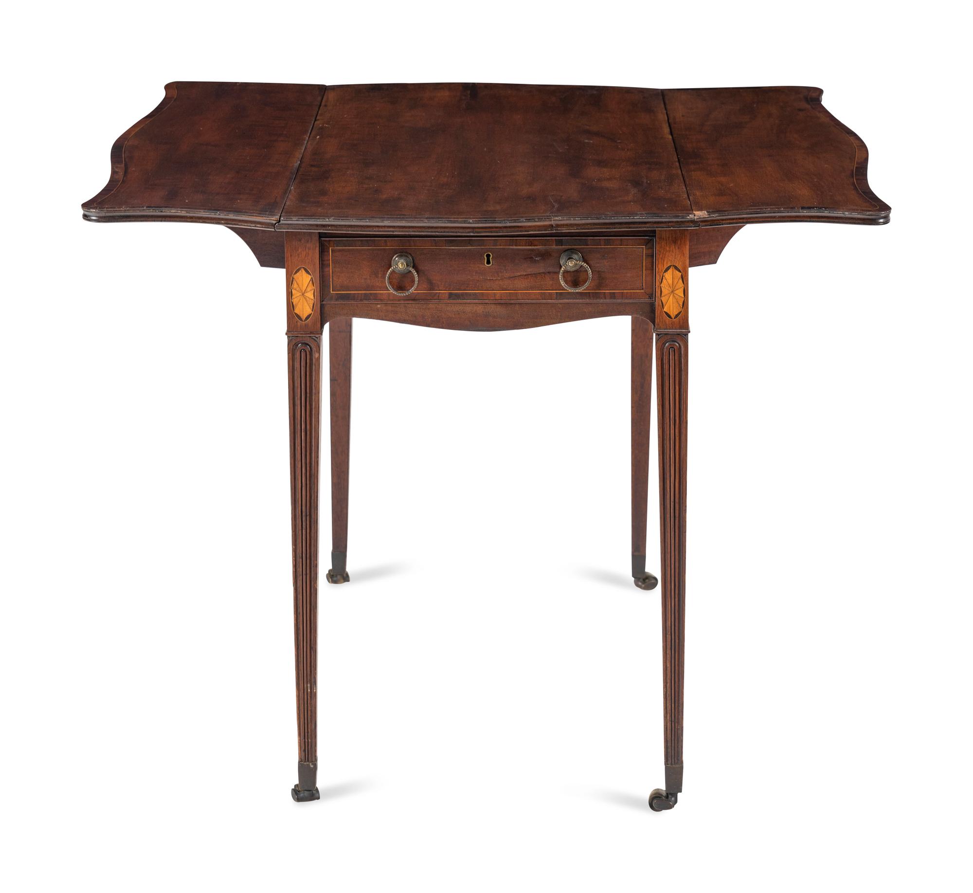 A George III Mahogany and Marquetry Pembroke Table
