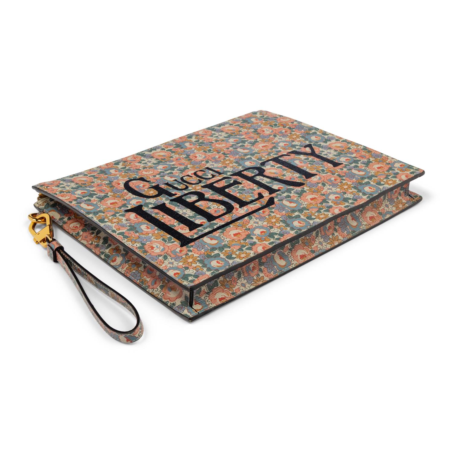 GUCCI x LIBERTY, FLORAL-PRINT LEATHER CLUTCH