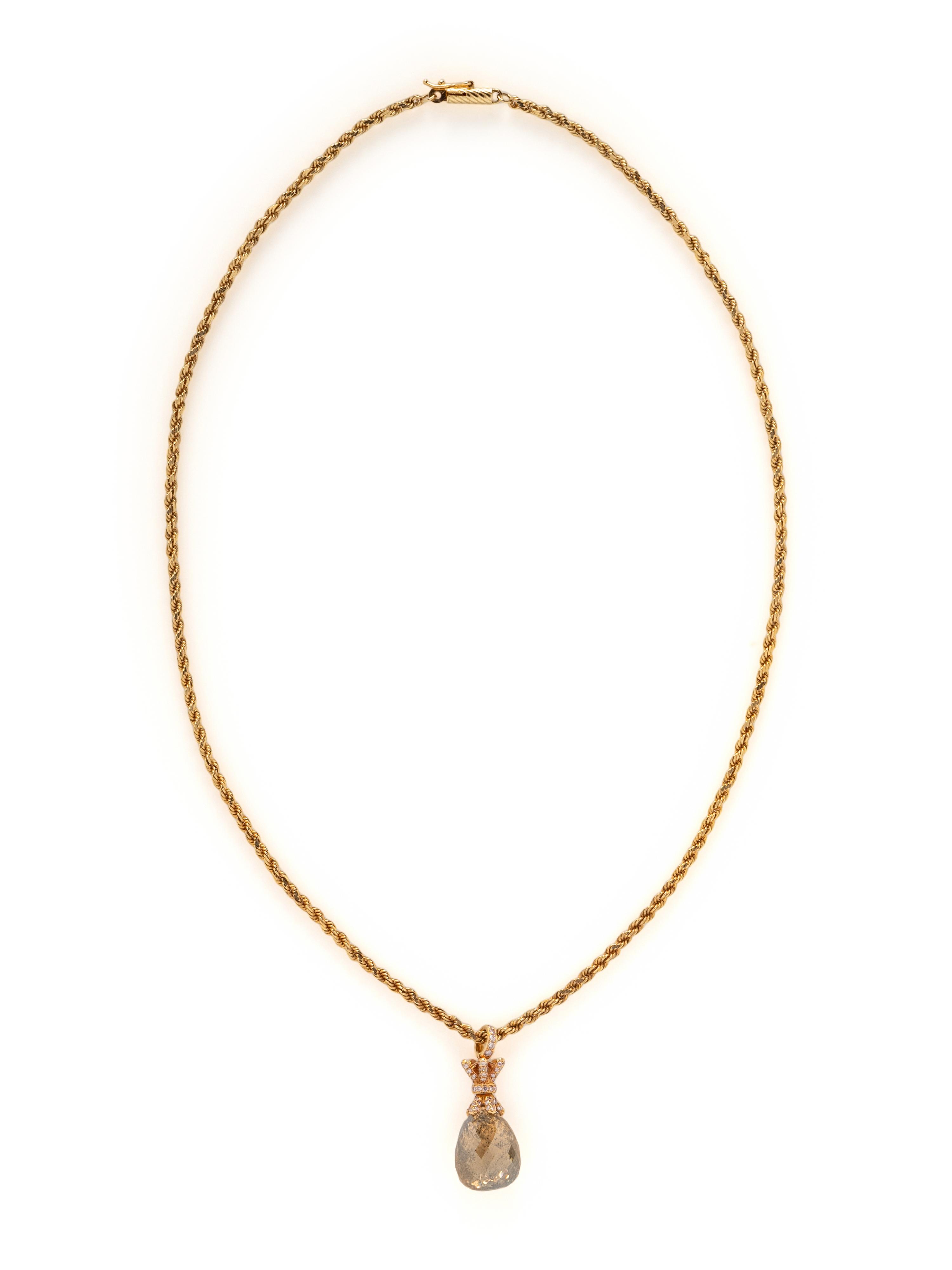 COLORED DIAMOND AND GOLD PENDANT NECKLACE