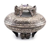 Sterling Silver Lidded Jar, with Amethyst