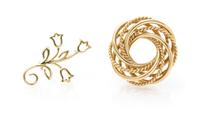 A Collection of 14 Karat Yellow Gold Brooches, 9.90 dwts.