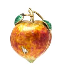 ENAMEL AND DIAMOND PEACH BROOCH
