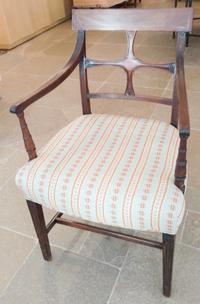 A Regency Inlaid Mahogany Open Armchair